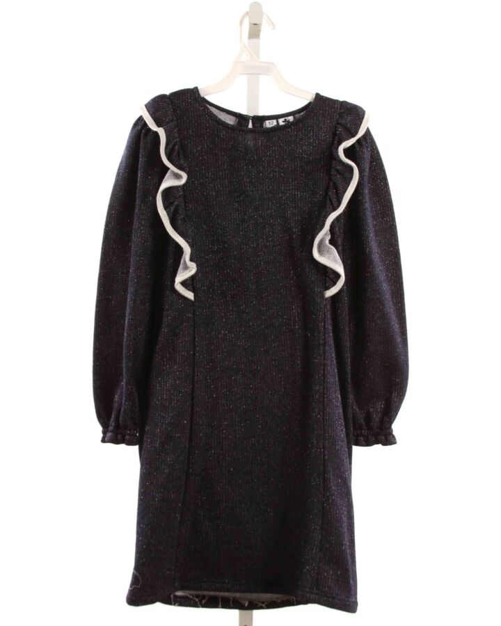 BUSY BEES  NAVY    KNIT DRESS WITH RUFFLE