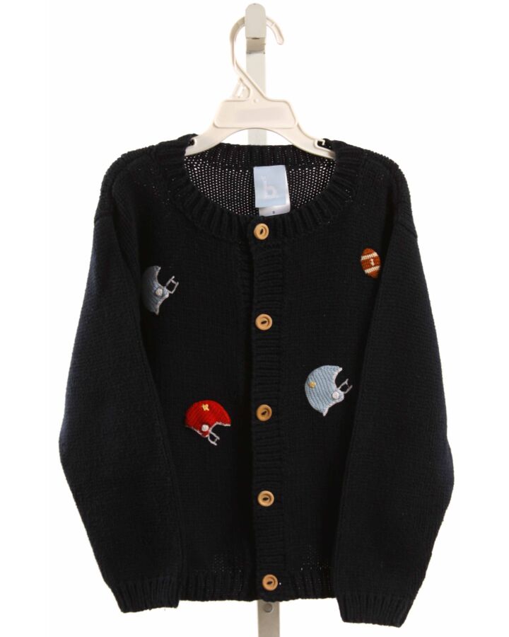 BELLA BLISS  NAVY   EMBROIDERED CARDIGAN