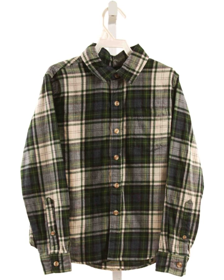 CLASS CLUB  GREEN  PLAID  DRESS SHIRT