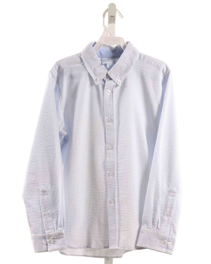 LITTLE ENGLISH  LT BLUE SEERSUCKER STRIPED  DRESS SHIRT