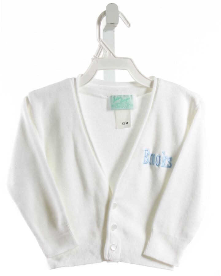 JULIUS BERGER  WHITE   EMBROIDERED CARDIGAN