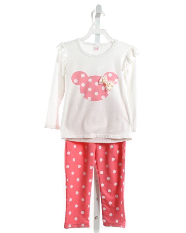 NO TAG  PINK  POLKA DOT APPLIQUED 2-PIECE OUTFIT