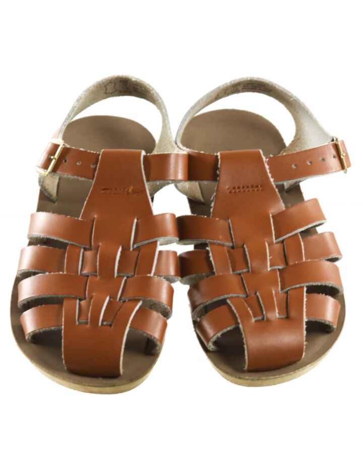 SUN SANS/ SALTWATER SANDALS BROWN SANDALS  *EUC SIZE TODDLER 13