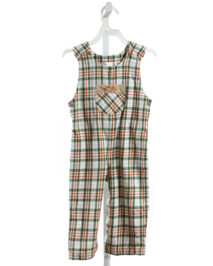 STRASBURG  GREEN  PLAID EMBROIDERED LONGALL