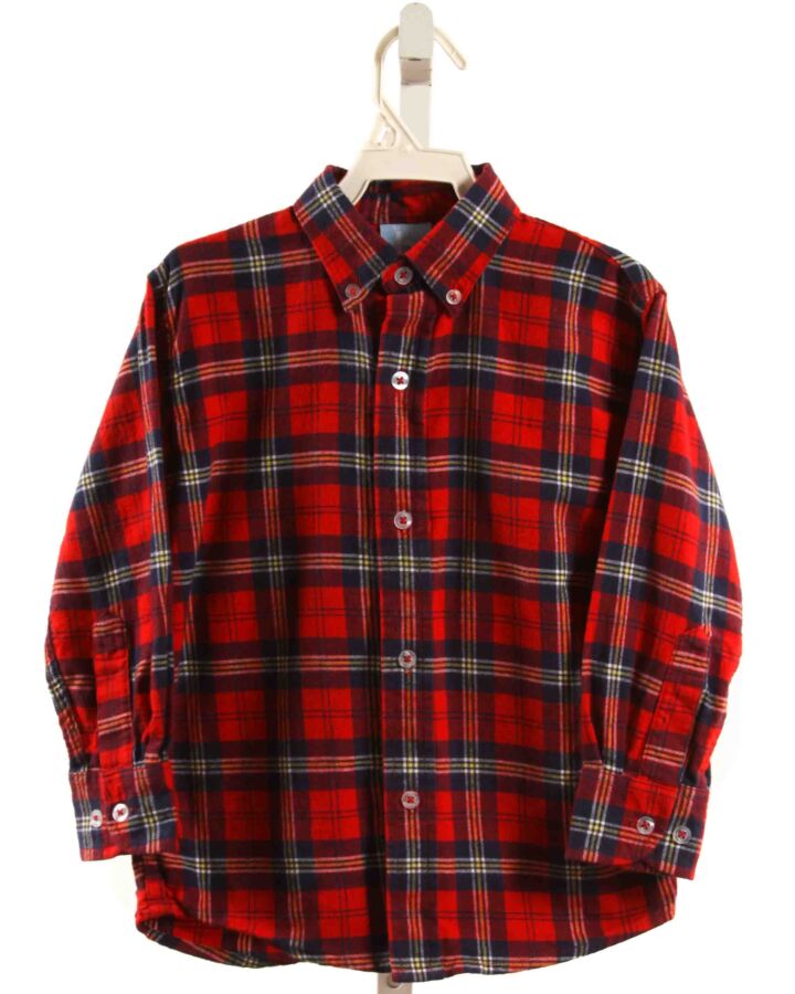 BELLA BLISS  RED FLANNEL PLAID  DRESS SHIRT