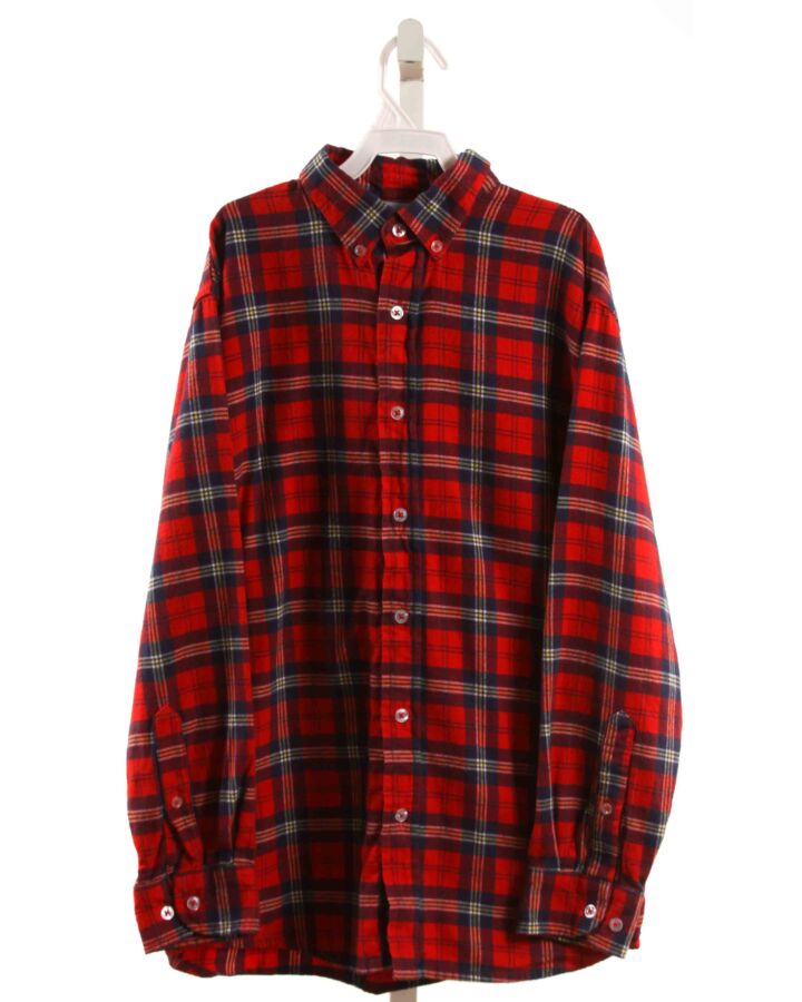 BELLA BLISS  RED FLANNEL PLAID  DRESS SHIRT