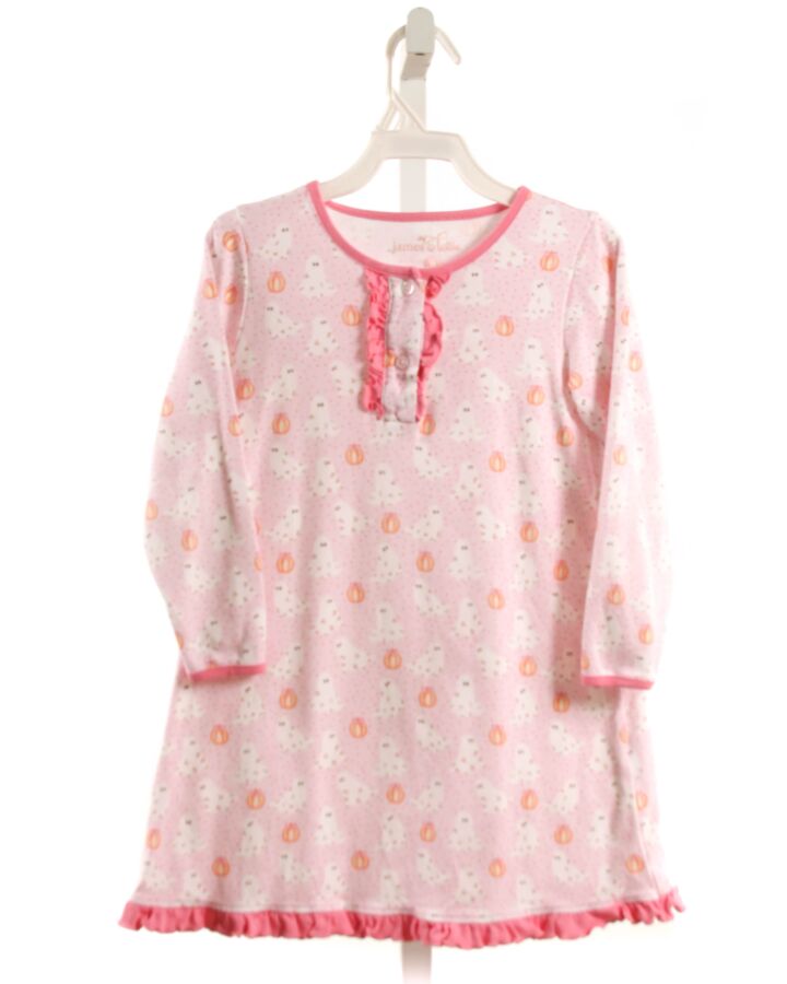 JAMES & LOTTIE  PINK KNIT  PRINTED DESIGN LOUNGEWEAR WITH RUFFLE