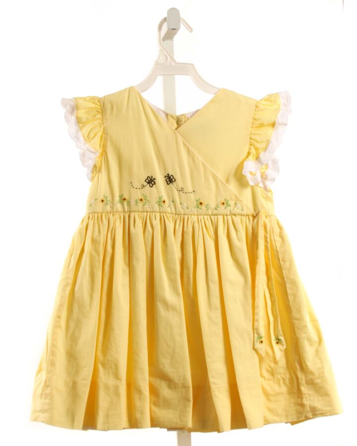 THE PROPER PEONY  YELLOW    DRESS WITH EYELET TRIM