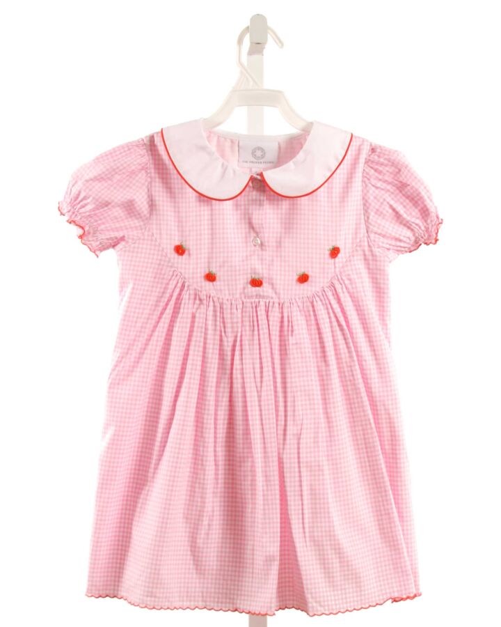 THE PROPER PEONY  PINK  GINGHAM EMBROIDERED DRESS