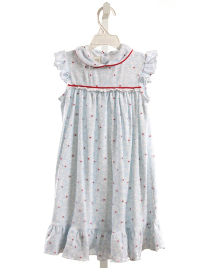 RUTH AND RALPH  LT BLUE  FLORAL  LOUNGEWEAR WITH EYELET TRIM