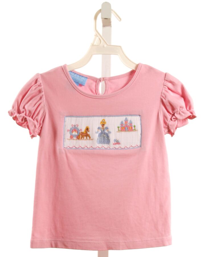 ANAVINI  PINK   SMOCKED KNIT SS SHIRT