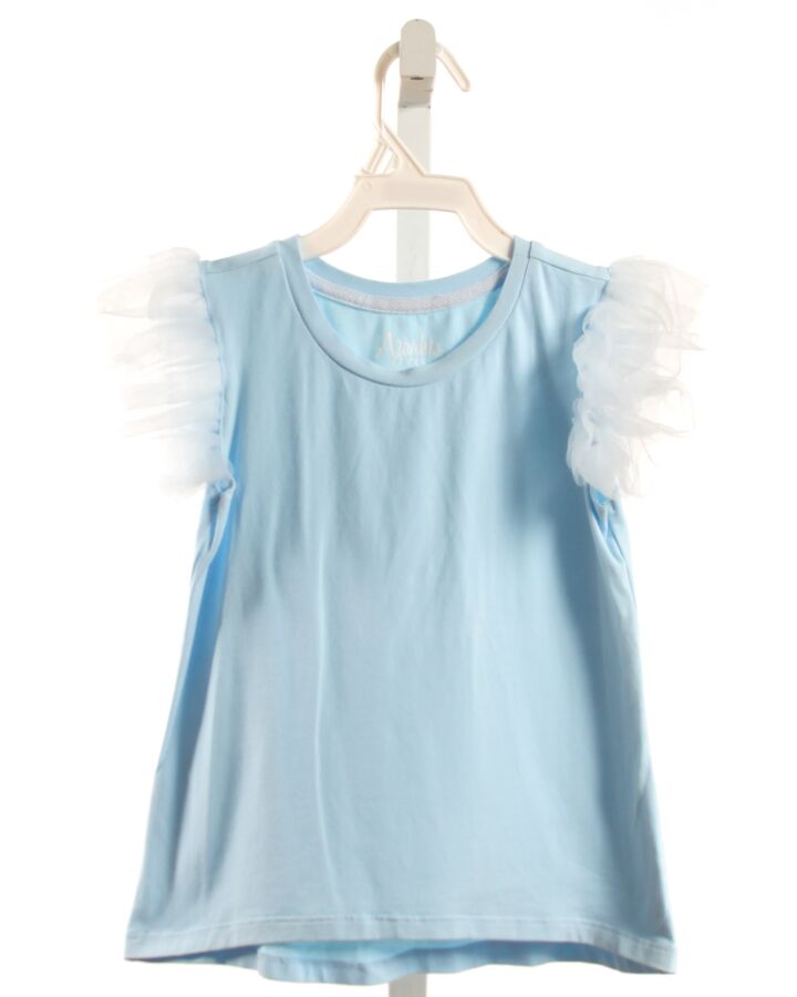 AZARHIA  LT BLUE    SLEEVELESS SHIRT WITH TULLE