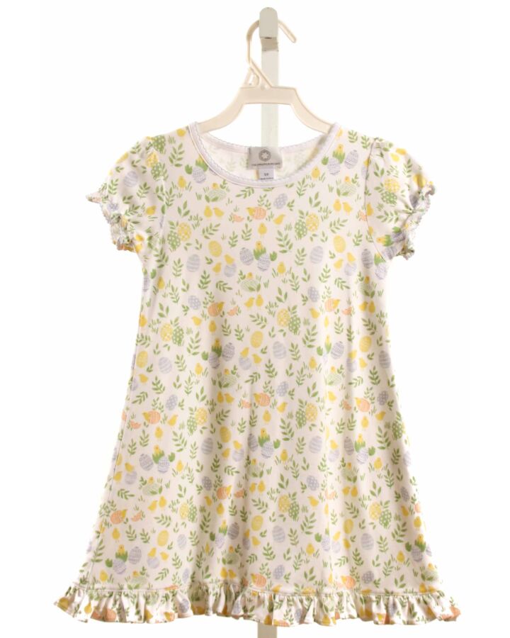THE PROPER PEONY  YELLOW  PRINT  KNIT DRESS WITH PICOT STITCHING