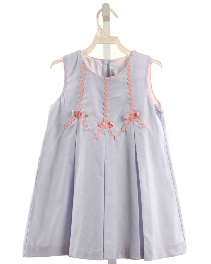 THE PROPER PEONY  LT BLUE PIQUE   DRESS WITH RIC RAC