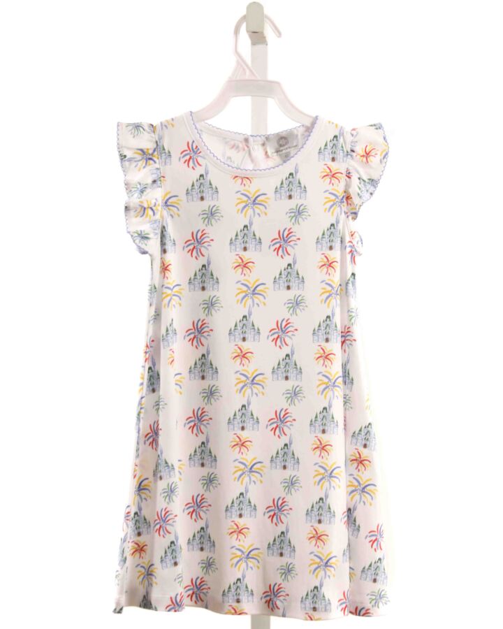 THE PROPER PEONY  WHITE  PRINT  KNIT DRESS WITH PICOT STITCHING