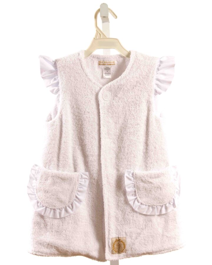 THE BEAUFORT BONNET COMPANY  WHITE TERRY CLOTH   COVER UP WITH RUFFLE