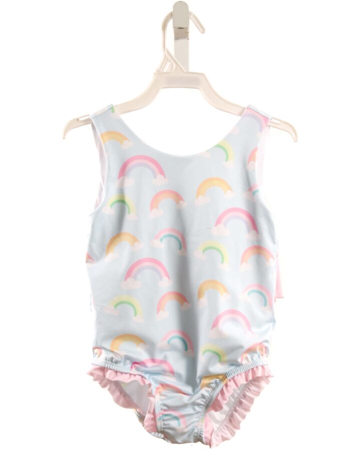 JAMES & LOTTIE  LT BLUE  PRINT  1-PIECE SWIMSUIT WITH RUFFLE