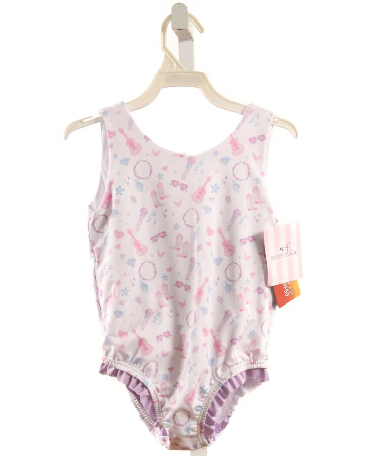 JAMES & LOTTIE  LAVENDER  PRINT  1-PIECE SWIMSUIT WITH RUFFLE