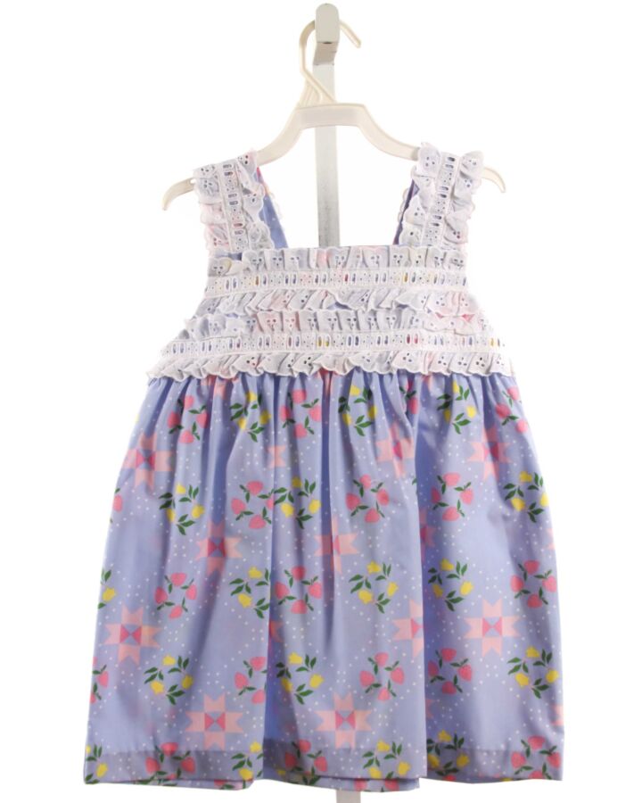 THE BEAUFORT BONNET COMPANY  BLUE  FLORAL  DRESS WITH EYELET TRIM