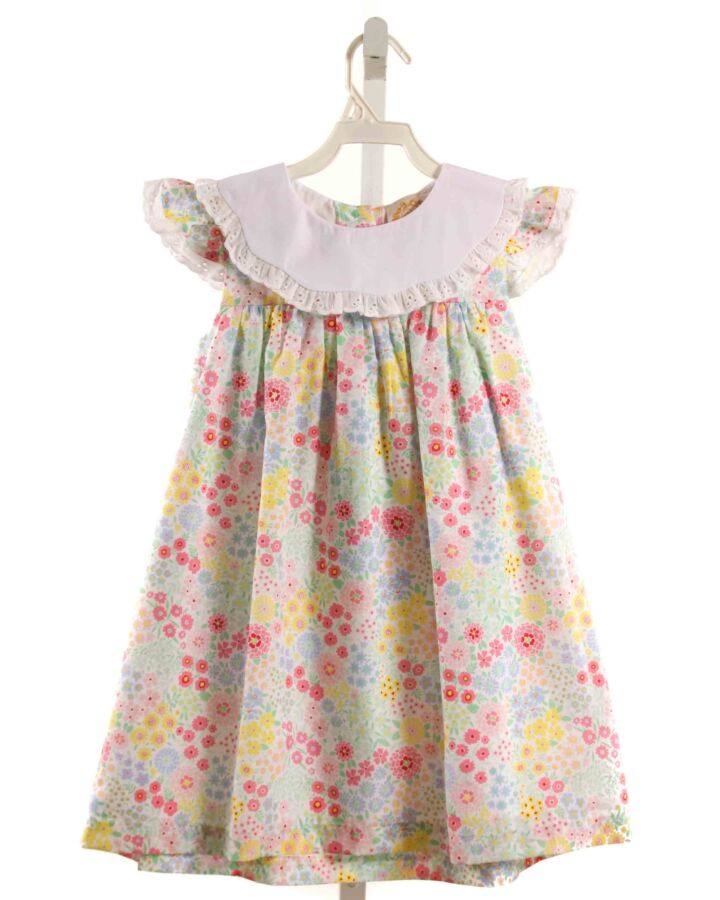 THE BEAUFORT BONNET COMPANY  MULTI-COLOR  FLORAL  DRESS WITH EYELET TRIM