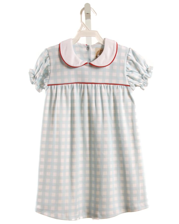 THE BEAUFORT BONNET COMPANY  LT BLUE  GINGHAM  KNIT DRESS