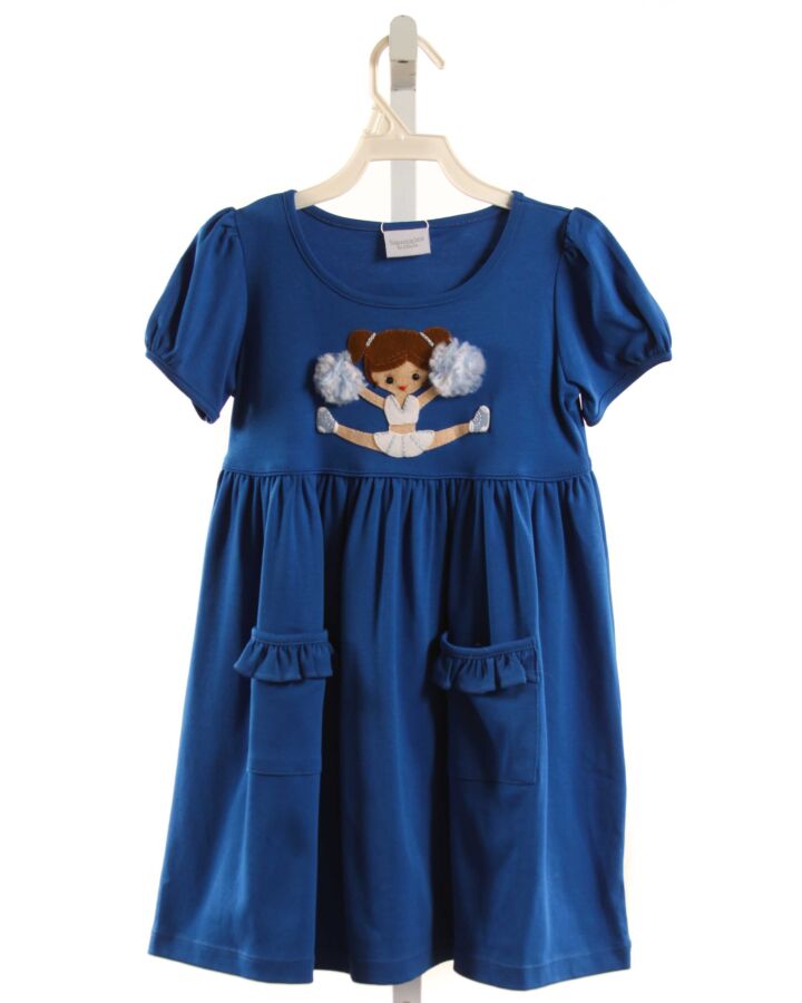 SQUIGGLES  BLUE   APPLIQUED KNIT DRESS