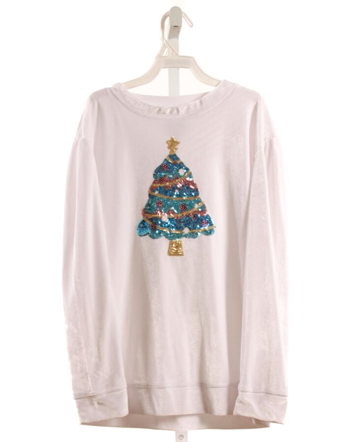 AZARHIA  WHITE VELOUR  SEQUINED SHIRT-LS