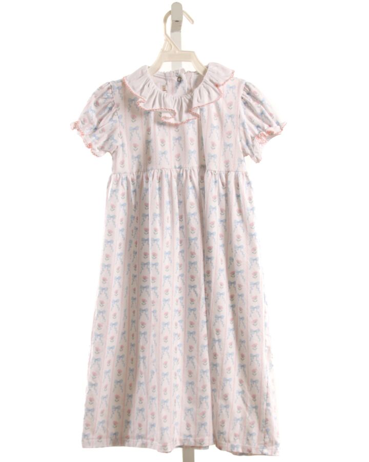 SAL & PIMENTA  PINK   PRINTED DESIGN KNIT DRESS WITH PICOT STITCHING