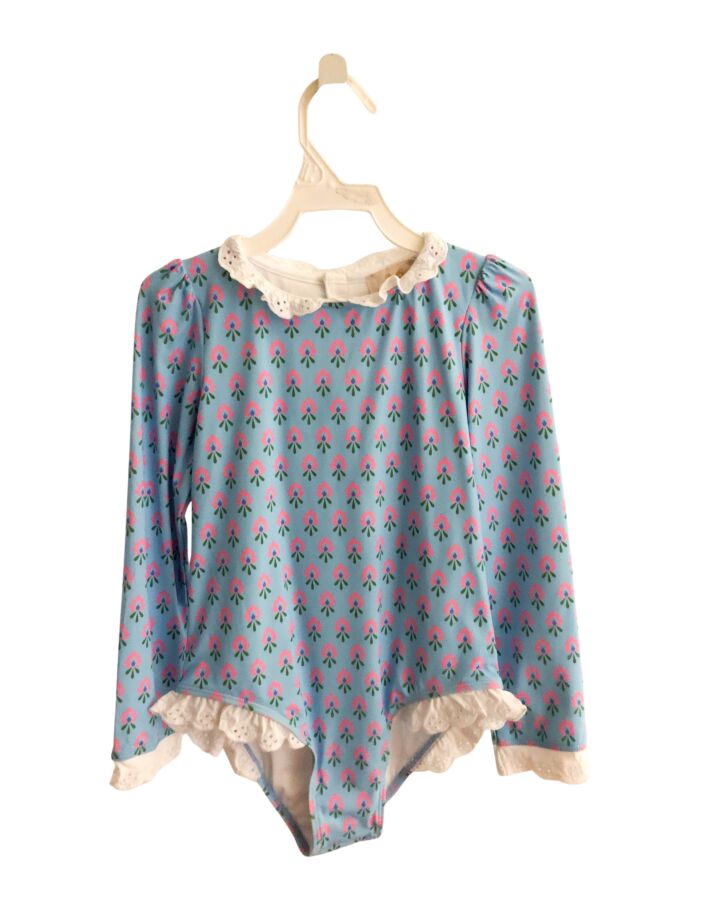 THE BEAUFORT BONNET COMPANY  BLUE  FLORAL  1-PIECE SWIMSUIT WITH EYELET TRIM