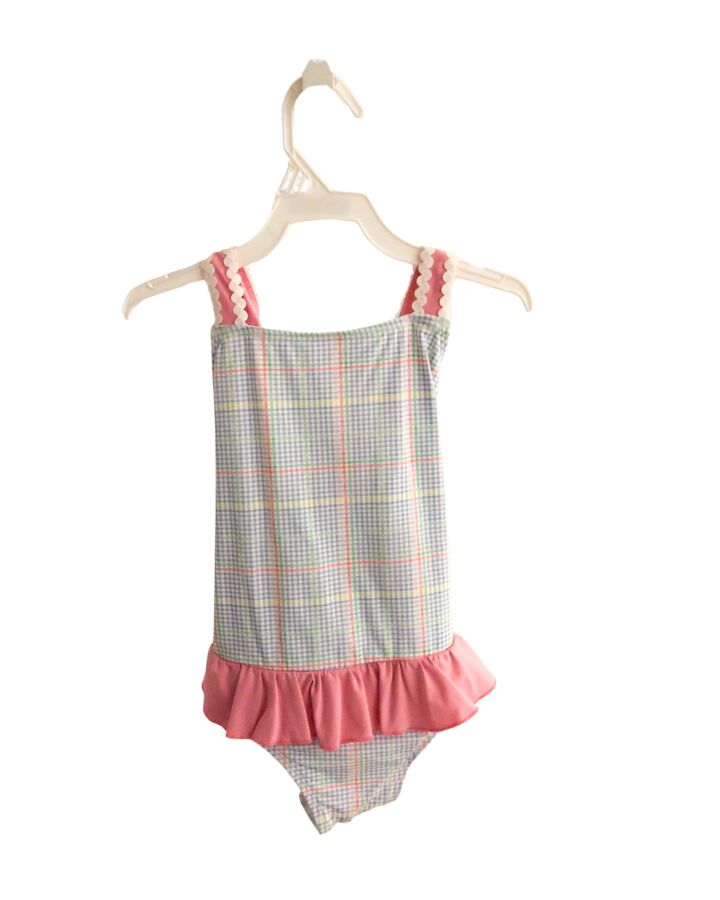 THE BEAUFORT BONNET COMPANY  BLUE  PLAID  1-PIECE SWIMSUIT WITH RIC RAC