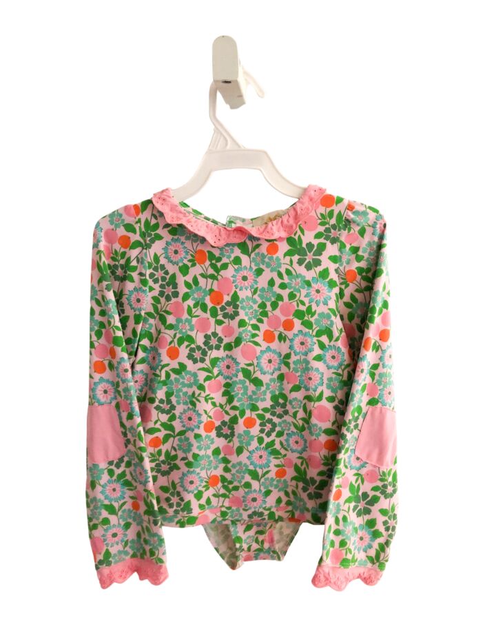 THE BEAUFORT BONNET COMPANY  PINK  FLORAL  2-PIECE SWIMSUIT WITH EYELET TRIM