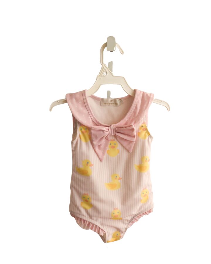 SAL & PIMENTA  PINK  PRINT  1-PIECE SWIMSUIT WITH BOW