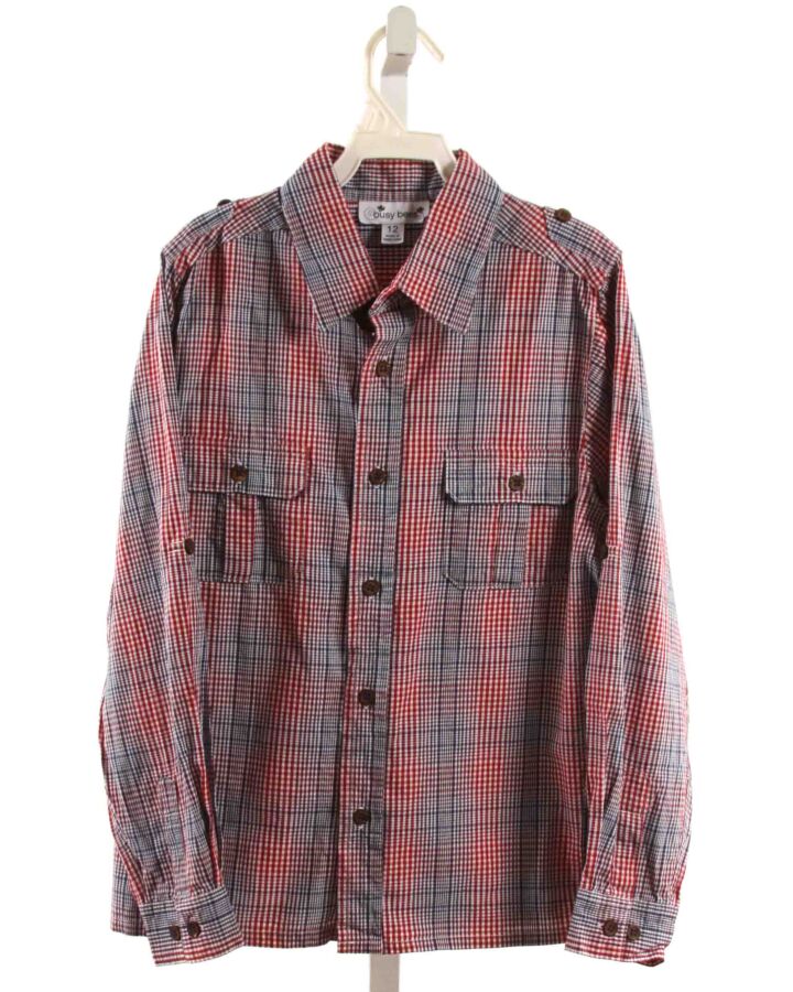 BUSY BEES  RED  PLAID  DRESS SHIRT