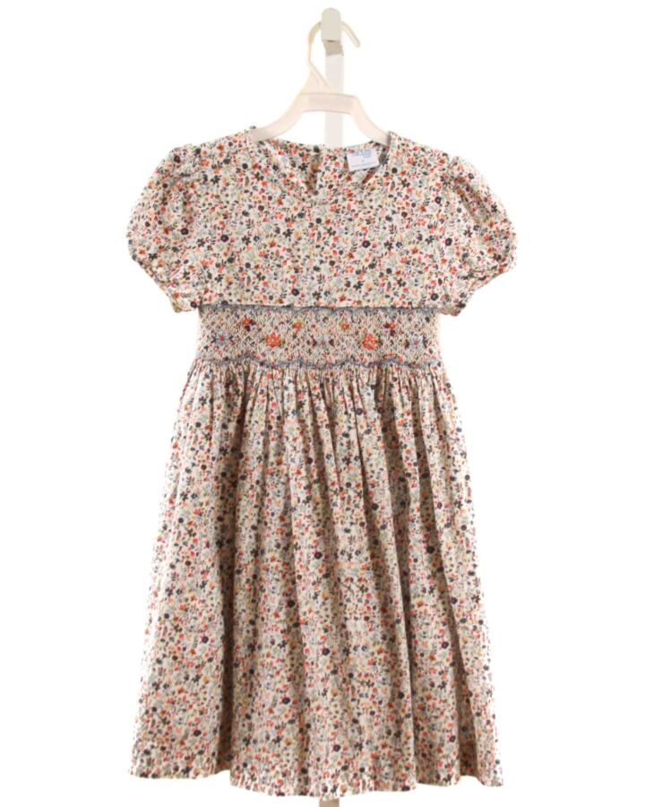 LULI & ME  NAVY  FLORAL SMOCKED DRESS