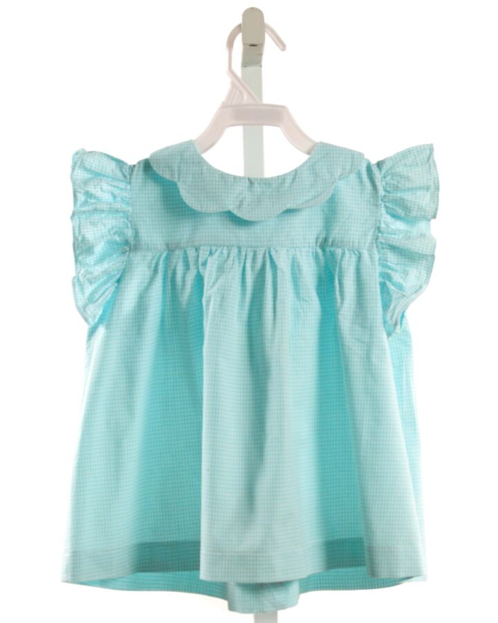 BELLA BLISS  AQUA  GINGHAM  SLEEVELESS SHIRT