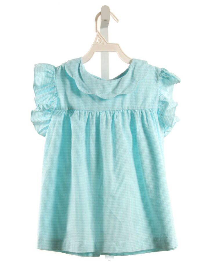 BELLA BLISS  AQUA  GINGHAM  SLEEVELESS SHIRT