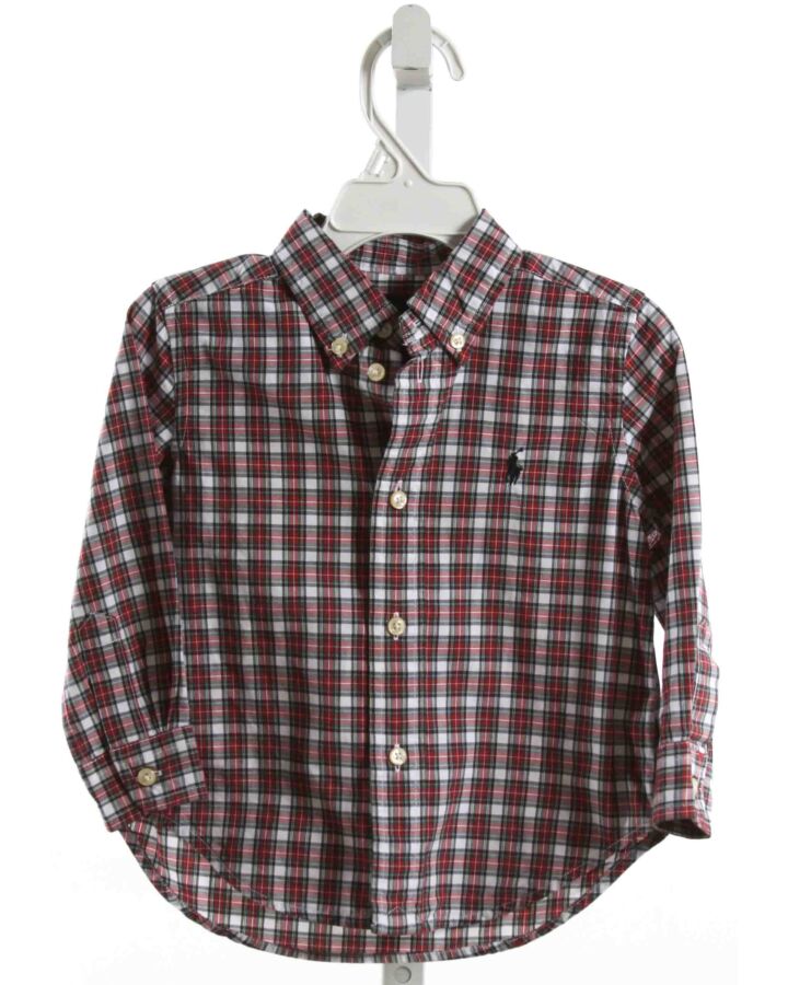 RALPH LAUREN  RED  PLAID  DRESS SHIRT