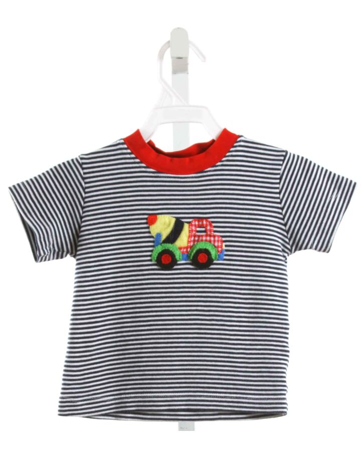SQUIGGLES  NAVY  STRIPED APPLIQUED T-SHIRT