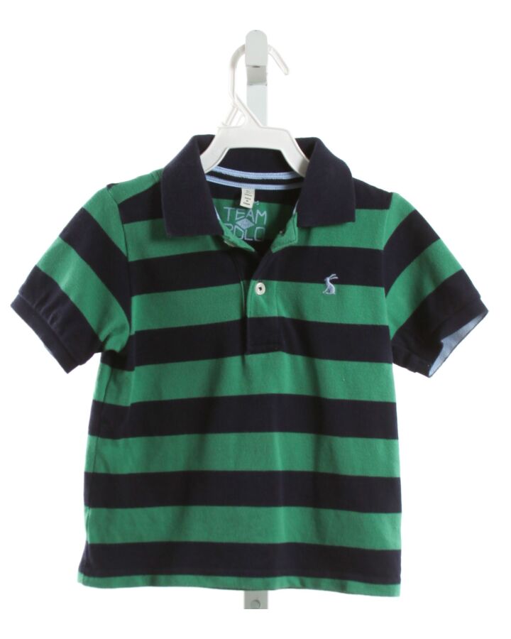 JOULES  GREEN  STRIPED  KNIT SS SHIRT