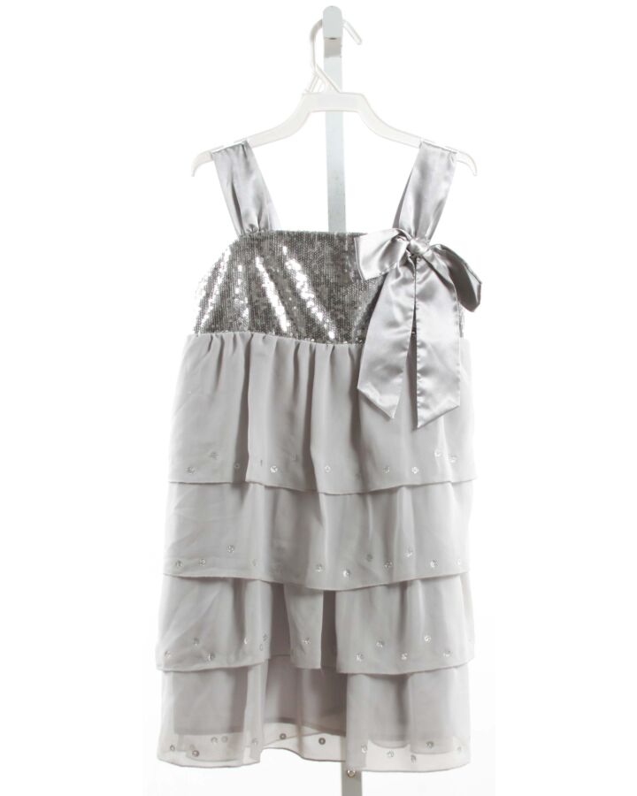 AMERICAN GIRL  GRAY TULLE  SEQUINED PARTY DRESS WITH BOW