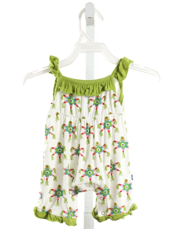 KICKEE PANTS  GREEN  PRINT  KNIT ROMPER