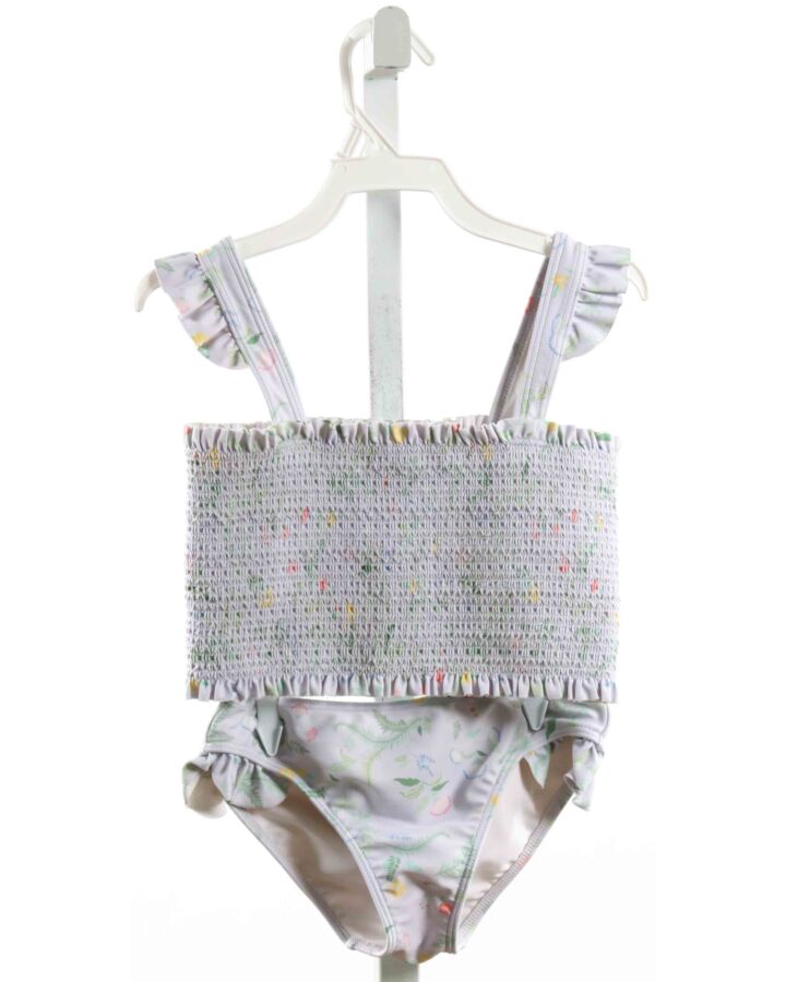 MINNOW  LAVENDER  FLORAL SMOCKED 2-PIECE SWIMSUIT