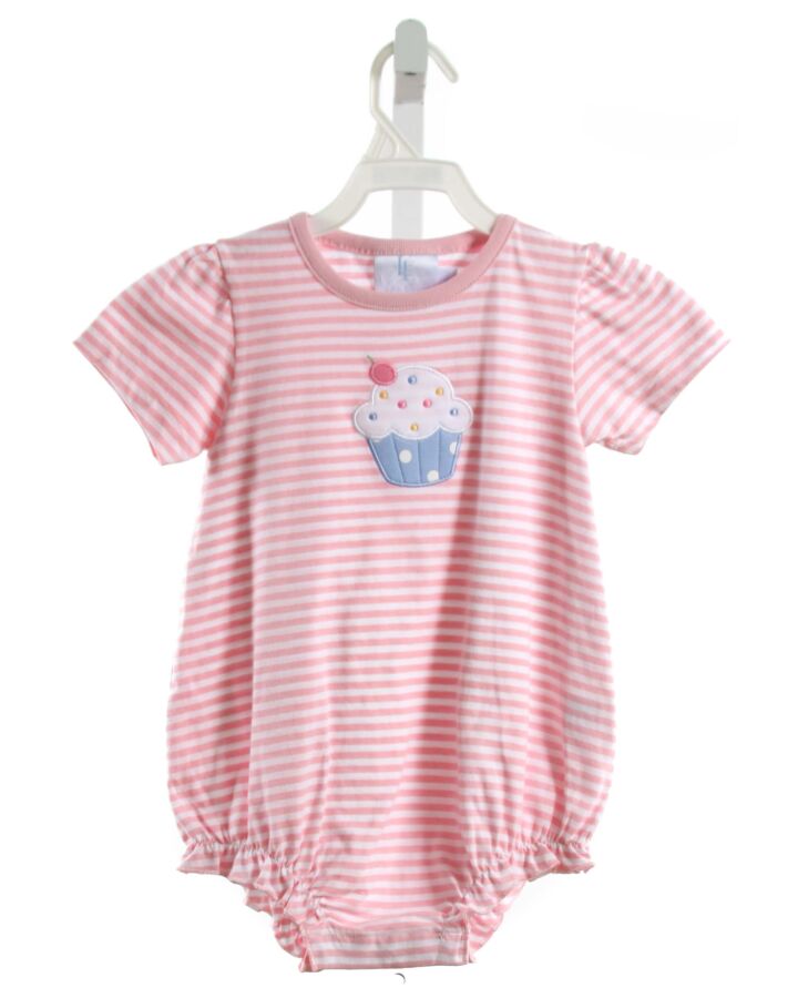 LITTLE ENGLISH  PINK  STRIPED APPLIQUED KNIT BUBBLE