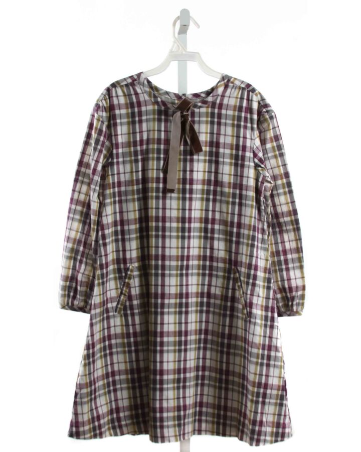 OLIVE JUICE  PURPLE  PLAID  DRESS