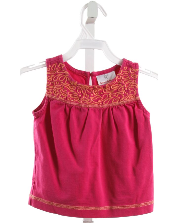 HANNA ANDERSSON  HOT PINK   EMBROIDERED KNIT TANK