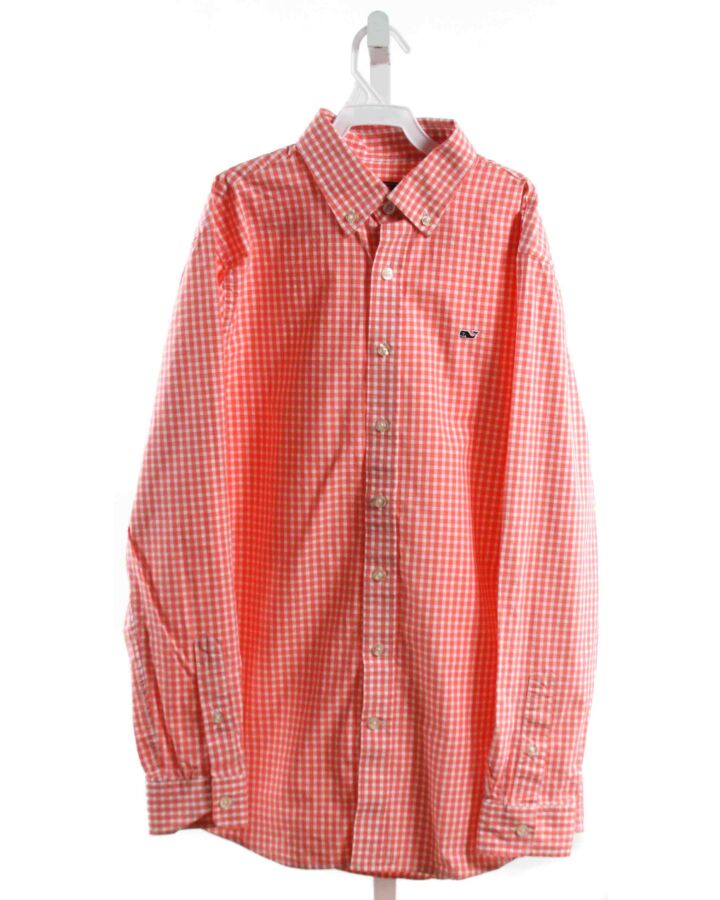 VINEYARD VINES  RED  GINGHAM  DRESS SHIRT