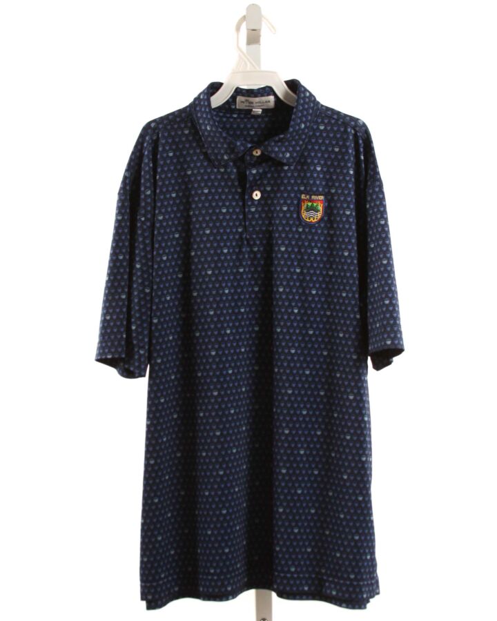 PETER MILLAR  NAVY   APPLIQUED KNIT SS SHIRT