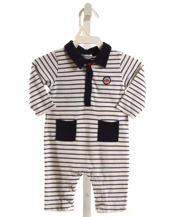 ABSORBA  NAVY  STRIPED  KNIT ROMPER