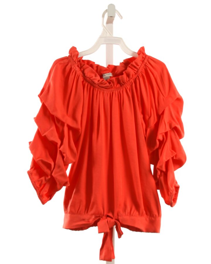HABITUAL GIRL  RED   SMOCKED DRESS SHIRT