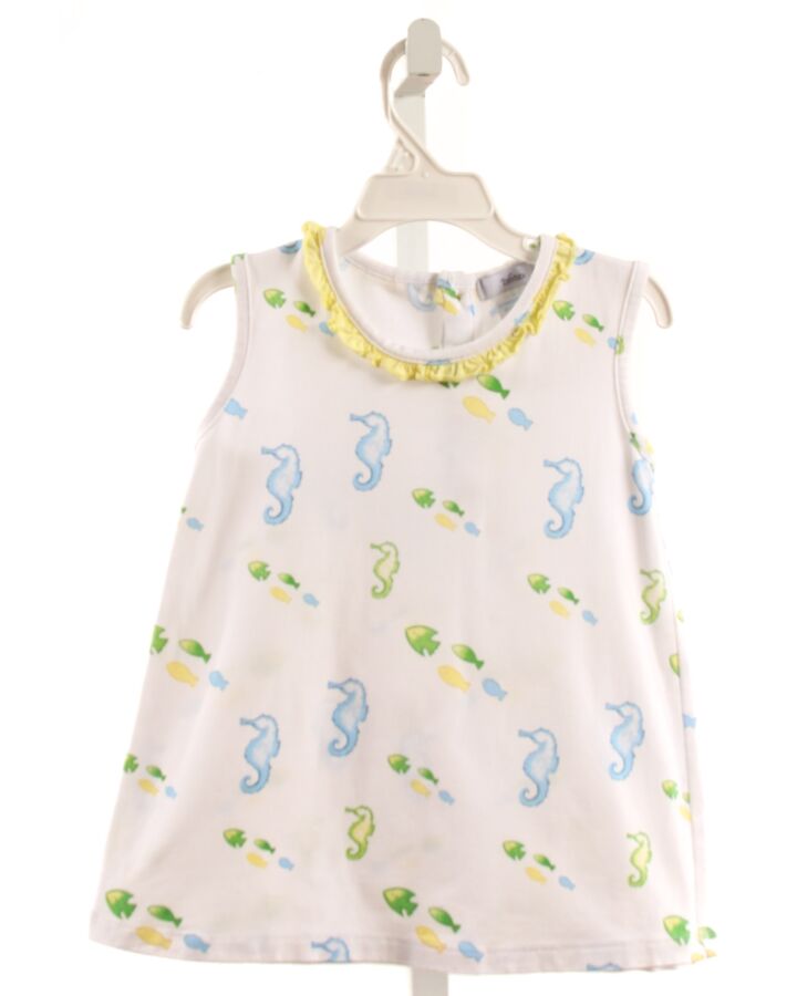 ISHTEX  WHITE  PRINT  SLEEVELESS SHIRT